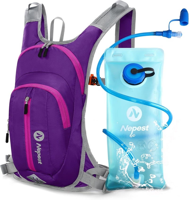 Nepest Hydration Pack Backpack for Women & Men, Lightweight Water Backpack with 2L Water Bladder for Hiking Cycling Running Biking - Image 1